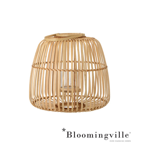 Bloomingville Lalla Laterne mit Glas | Natur Bambus 82056587