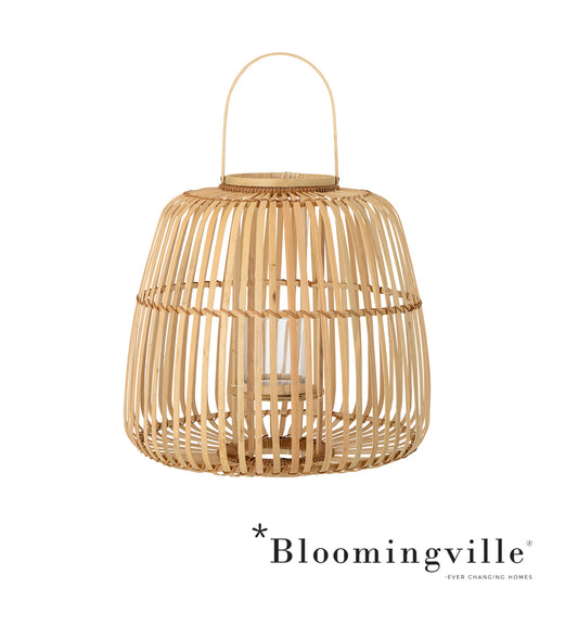 Bloomingville Lalla Laterne mit Glas | Natur Bambus 82056587